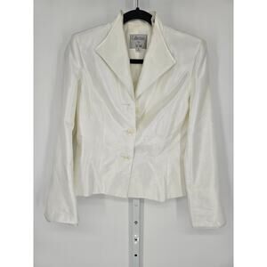Collections for Le Suit Women's White Long Sleeve Tri Button Front Jacket Size 6